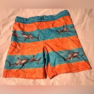 Shark Print Child Swim Trunks